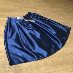 Navy Blue Silk Skirt